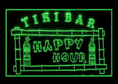 Tiki Bar Happy Hour LED Neon Sign